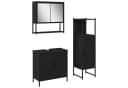 vidaXL Badezimmer-Set 3-tlg. Schwarz Holzwerkstoff Bild 2