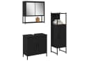 vidaXL Badezimmer-Set 3-tlg. Schwarz Holzwerkstoff Bild 3