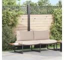 vidaXL Loungesofa Garten-Sofa 2-Sitzer Taupe Stahl Bild 1