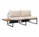 vidaXL Loungesofa Garten-Sofa 2-Sitzer Taupe Stahl Bild 2