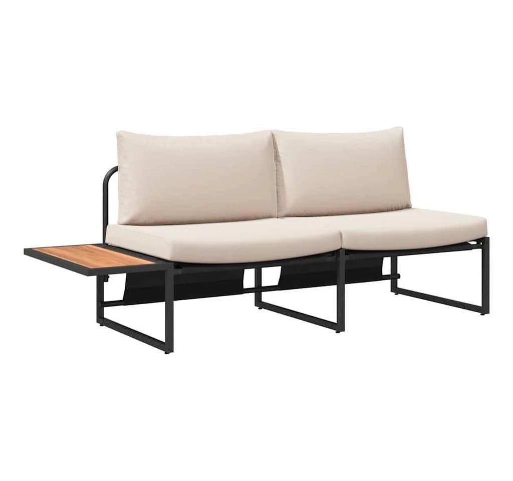 vidaXL Loungesofa Garten-Sofa 2-Sitzer Taupe Stahl - Bild 2