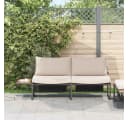 vidaXL Loungesofa Garten-Sofa 2-Sitzer Taupe Stahl Bild 4