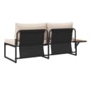 vidaXL Loungesofa Garten-Sofa 2-Sitzer Taupe Stahl Bild 5