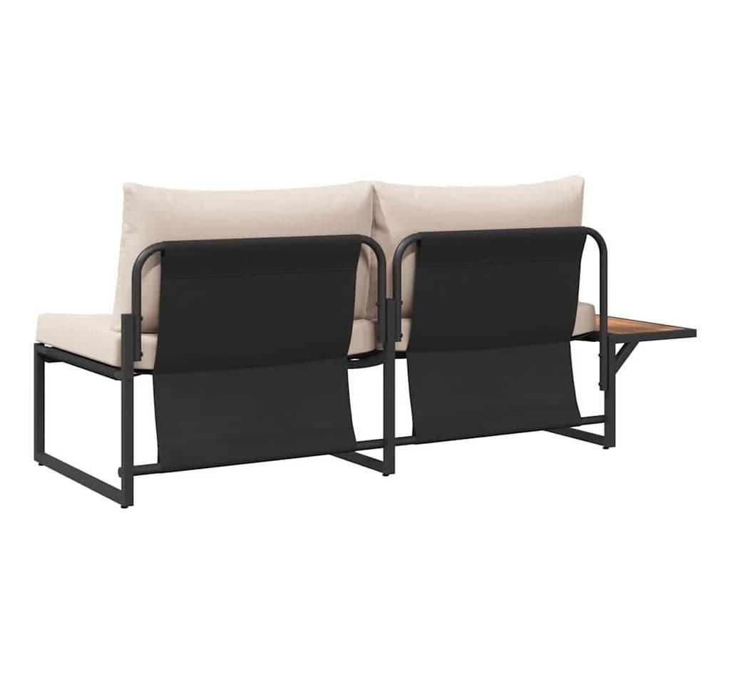 vidaXL Loungesofa Garten-Sofa 2-Sitzer Taupe Stahl - Bild 5