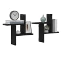 vidaXL Wandregal 2er Set Schwarz Eichen-Optik Holzwerkstoff Bild 4