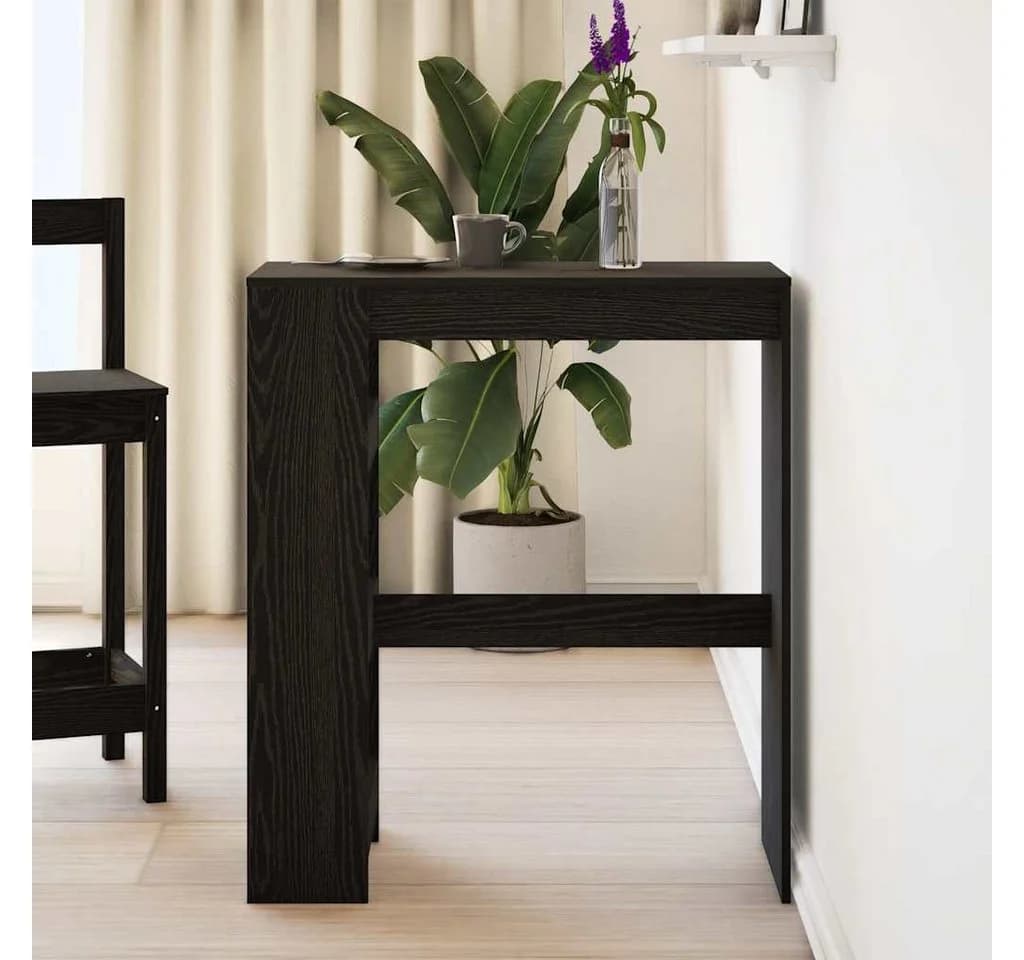 vidaXL Bartisch mit Regal Schwarz Eichen-Optik - Bild 3