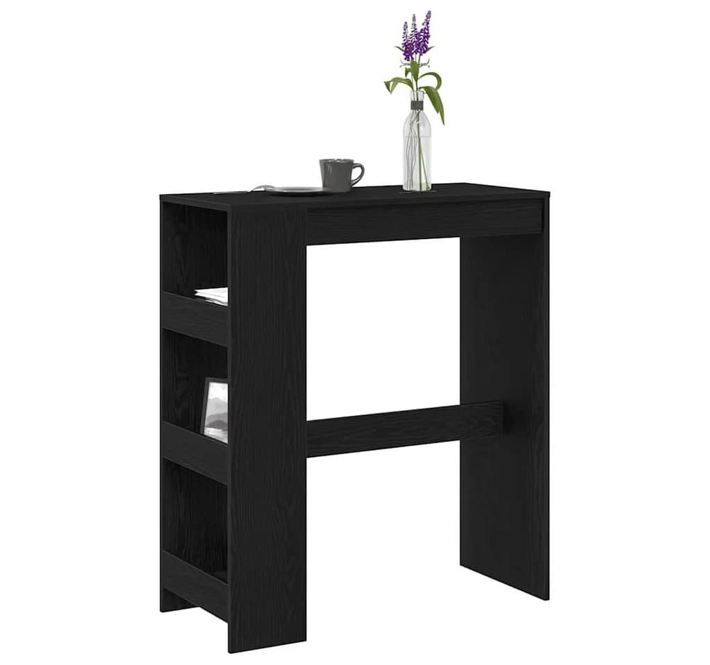 vidaXL Bartisch mit Regal Schwarz Eichen-Optik - Bild 4