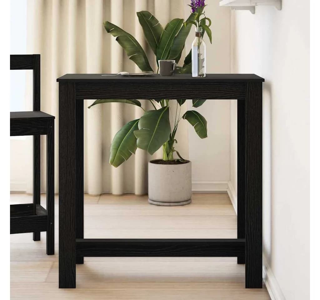 vidaXL Bartisch Esstisch Schwarz Eichen-Optik Holzwerkstoff Modern