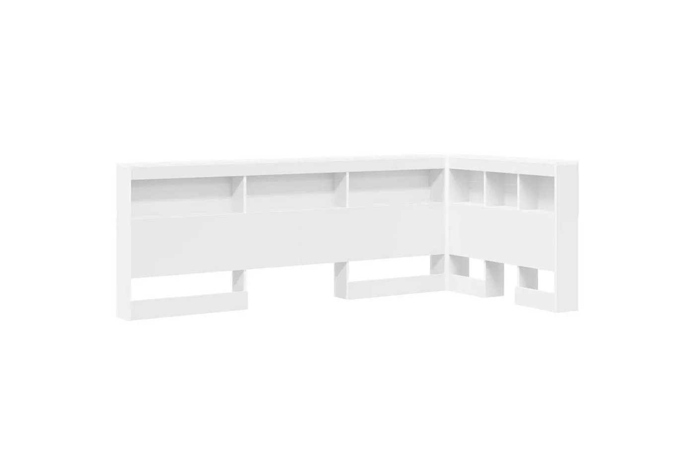 vidaXL Bett Aufbewahrungskopfteil Weiß Holzwerkstoff mit Ladestation - Bild 2