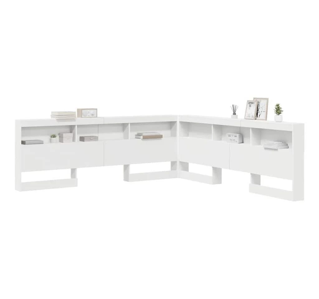 vidaXL Bett Aufbewahrungskopfteil mit Regal Weiß - Bild 3