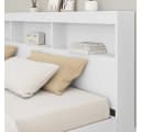 vidaXL Bett Aufbewahrungskopfteil mit Regal Weiß Bild 4