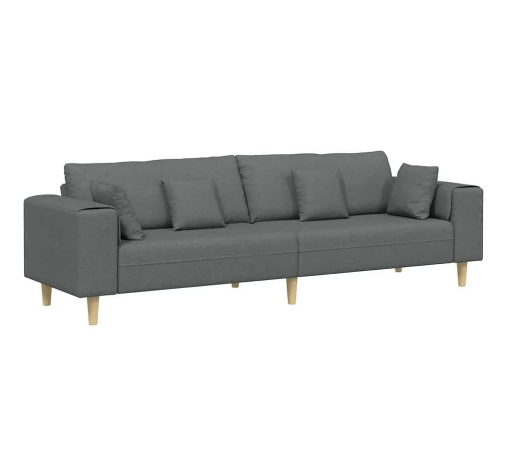 vidaXL Sofa mit Kissen Dunkelgrau Stoff 4-Sitzer - Bild 2