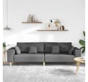 vidaXL Sofa mit Kissen Dunkelgrau Stoff 4-Sitzer Bild 3