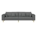 vidaXL Sofa mit Kissen Dunkelgrau Stoff 4-Sitzer Bild 4
