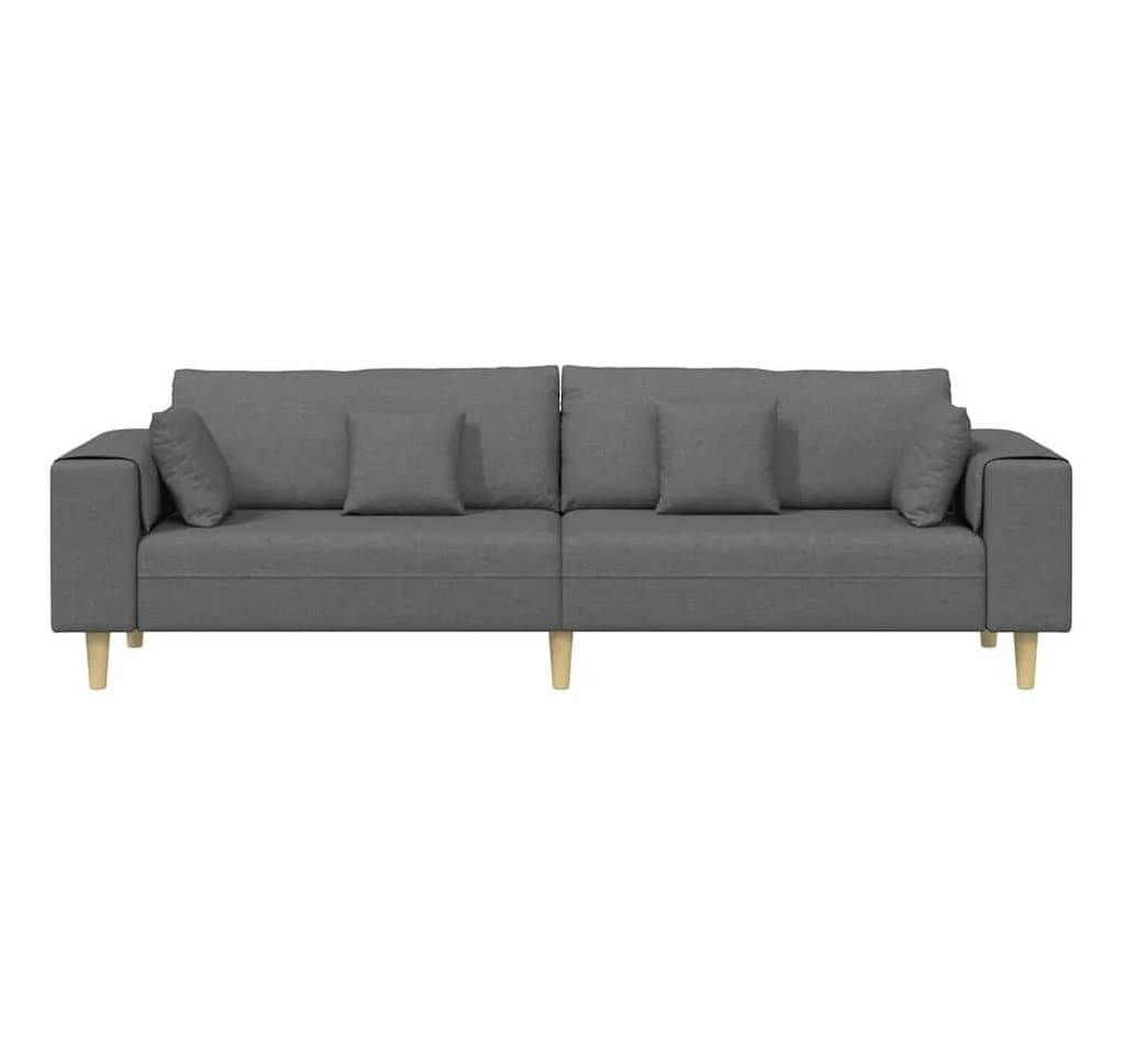 vidaXL Sofa mit Kissen Dunkelgrau Stoff 4-Sitzer - Bild 4