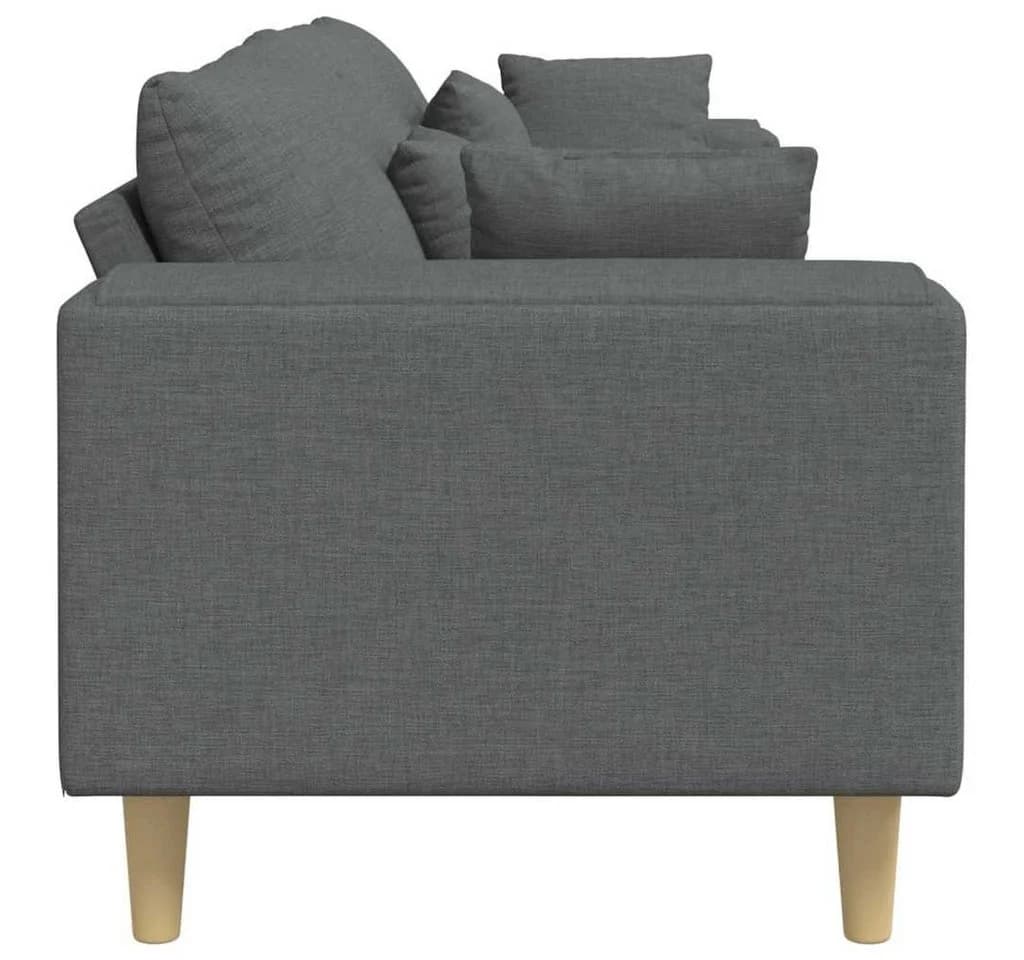 vidaXL Sofa mit Kissen Dunkelgrau Stoff 4-Sitzer - Bild 5