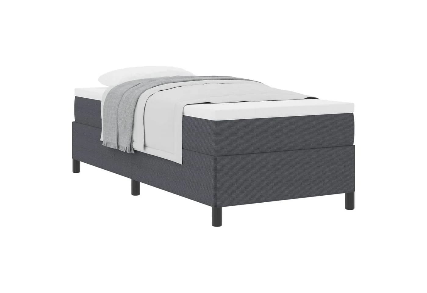 vidaXL Boxspringbett Dunkelgrau Cordstoff Inkl. Lattenrost - Bild 2