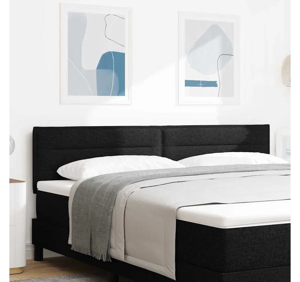 vidaXL Bett Kopfteil Schwarz 180 cm Stoff höhenverstellbar