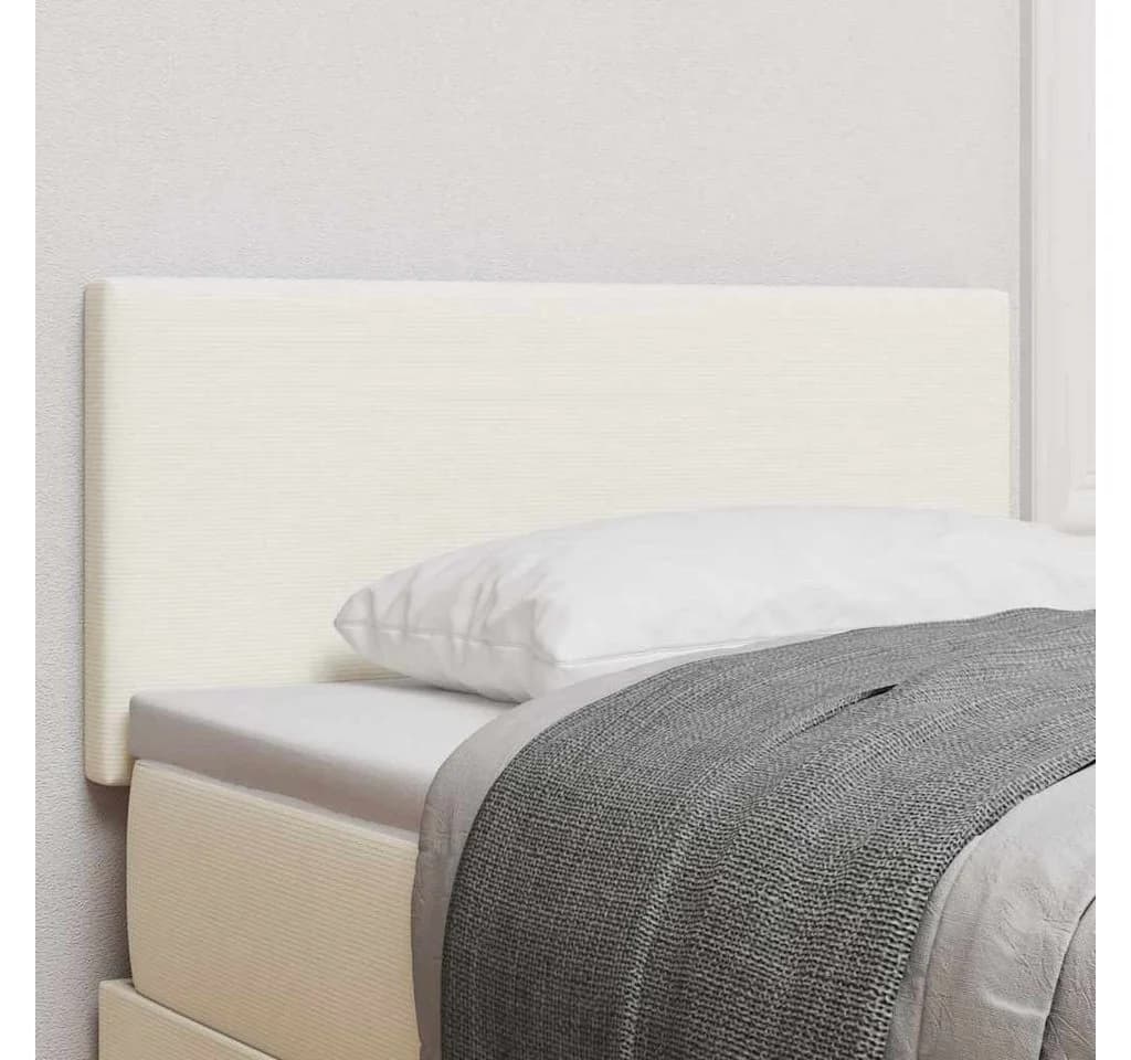 vidaXL Bett Kopfteil Creme Cordstoff höhenverstellbar