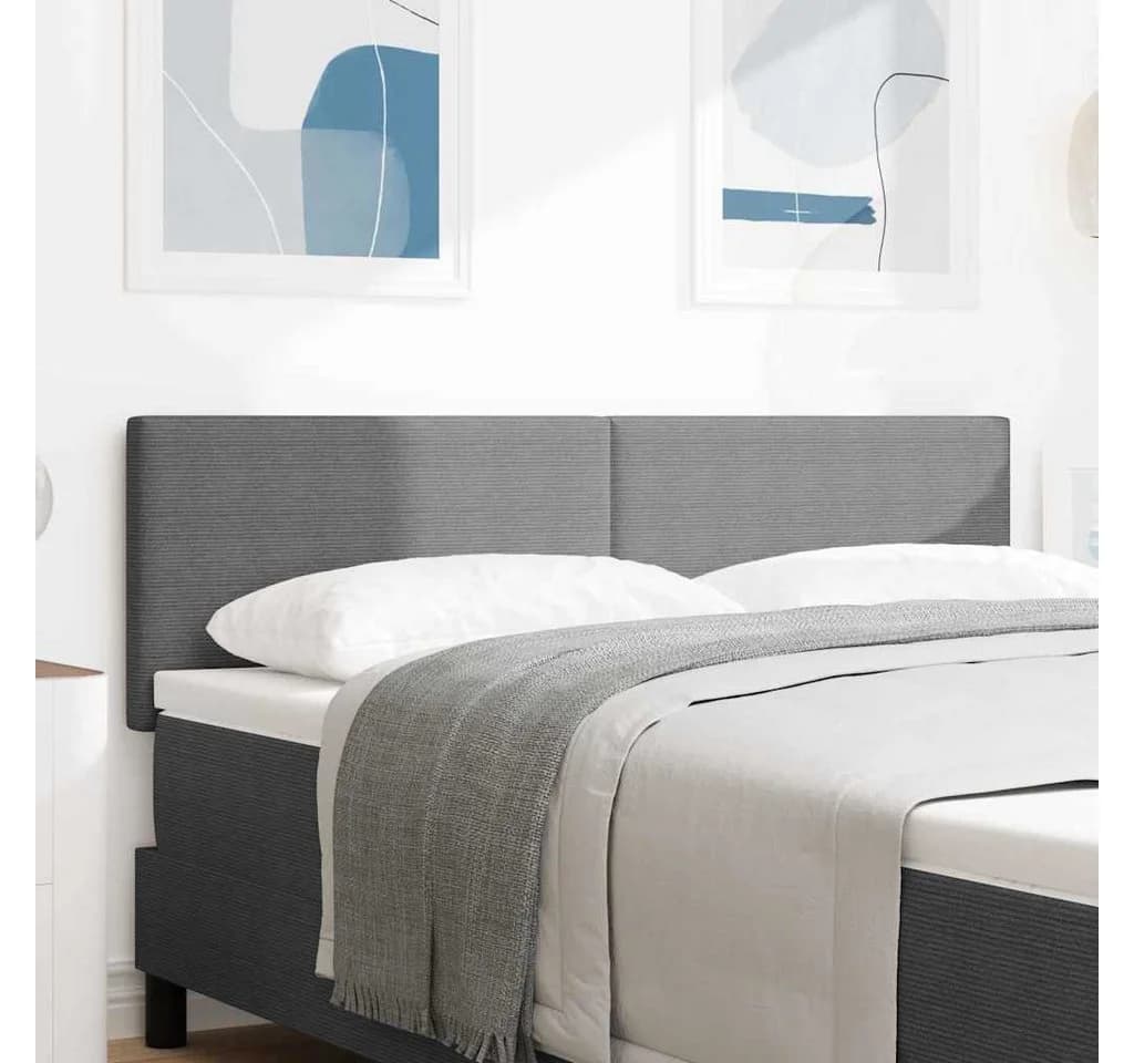 vidaXL Bett Kopfteil Hellgrau Cordstoff Modern