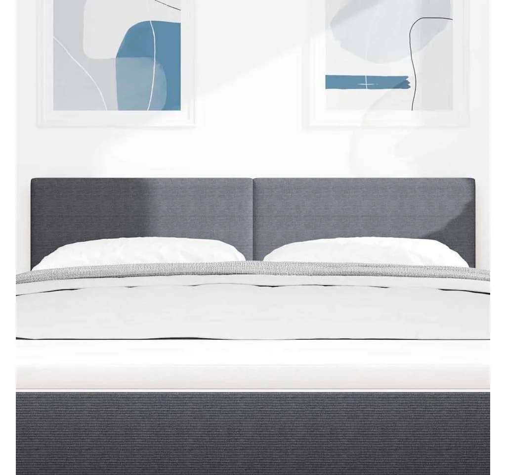 vidaXL Bett Kopfteil Dunkelgrau Cordstoff höhenverstellbar - Bild 3