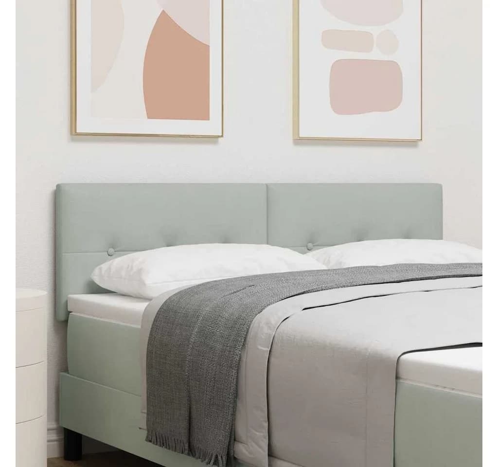 vidaXL Bett Kopfteil Hellgrau Samt 160 cm Modern