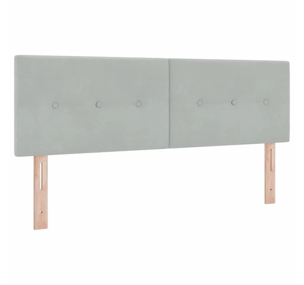vidaXL Bett Kopfteil Hellgrau Samt 160 cm Modern - Bild 2