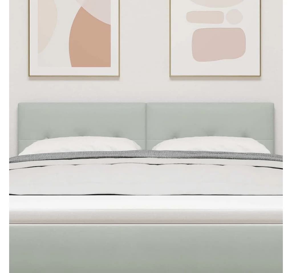 vidaXL Bett Kopfteil Hellgrau Samt 160 cm Modern - Bild 3