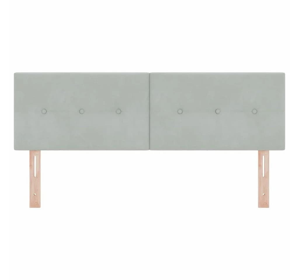 vidaXL Bett Kopfteil Hellgrau Samt 160 cm Modern - Bild 5