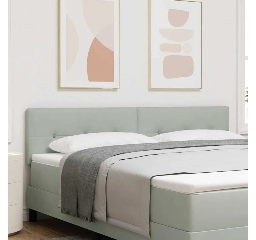 vidaXL Bett Kopfteil Hellgrau 180 cm Samt