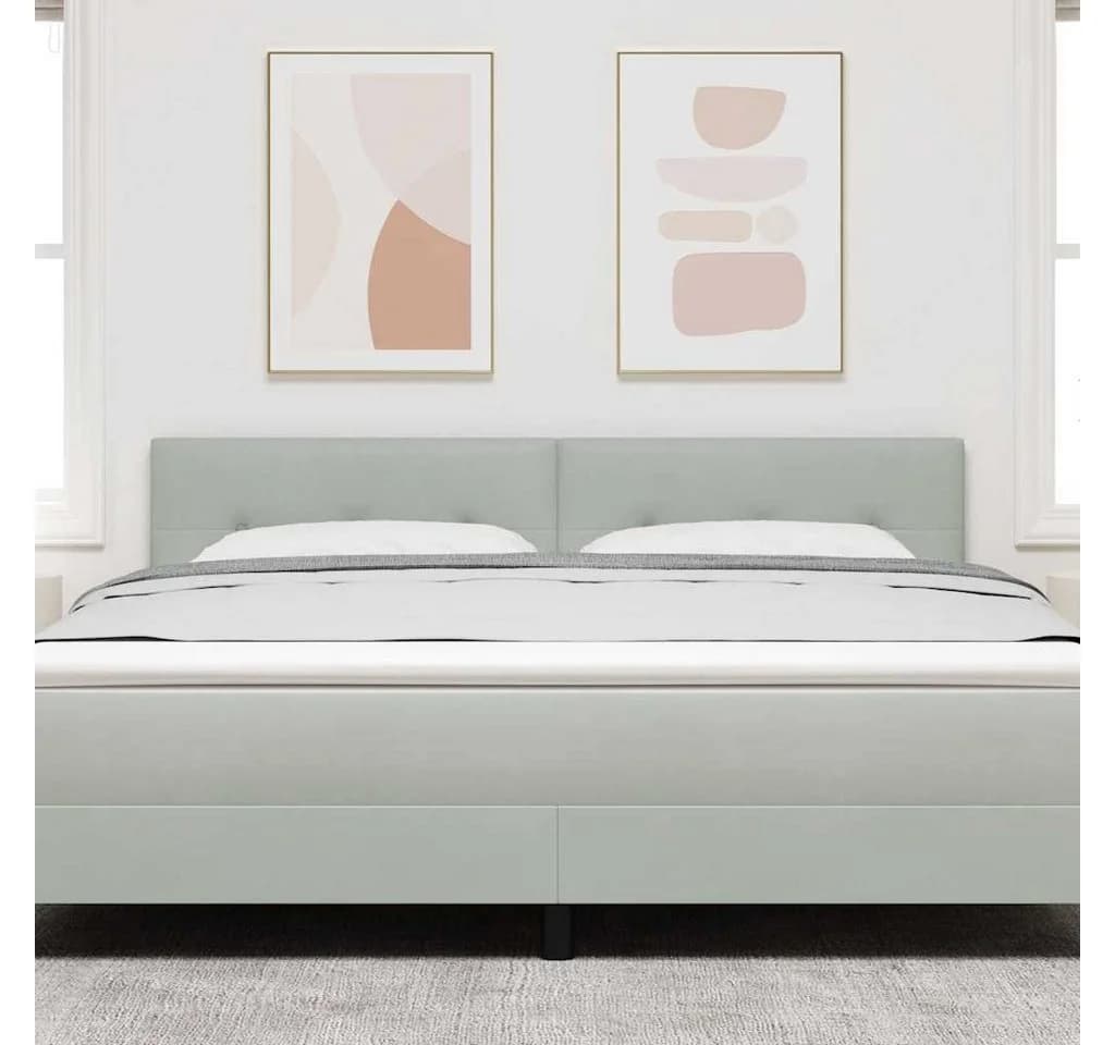 vidaXL Bett Kopfteil Hellgrau 180 cm Samt - Bild 3