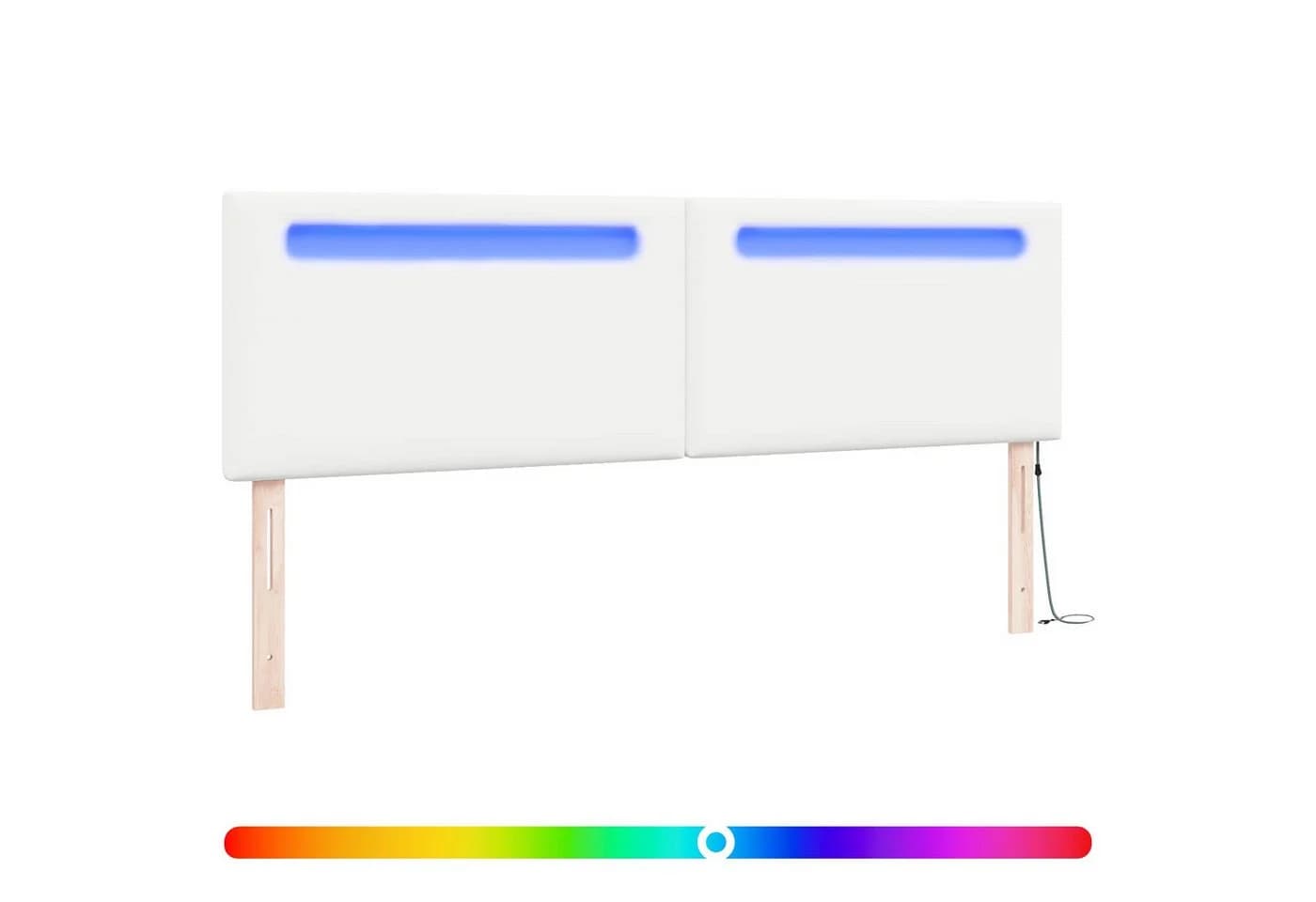vidaXL LED Kopfteil Weiß Kunstleder mit RGB-Beleuchtung - Bild 2