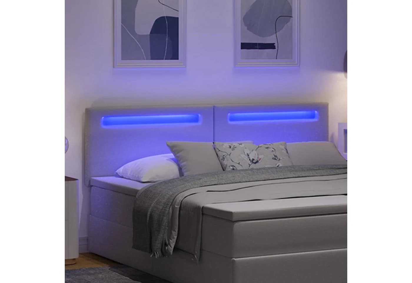 vidaXL LED Kopfteil Weiß Kunstleder mit RGB-Beleuchtung - Bild 3