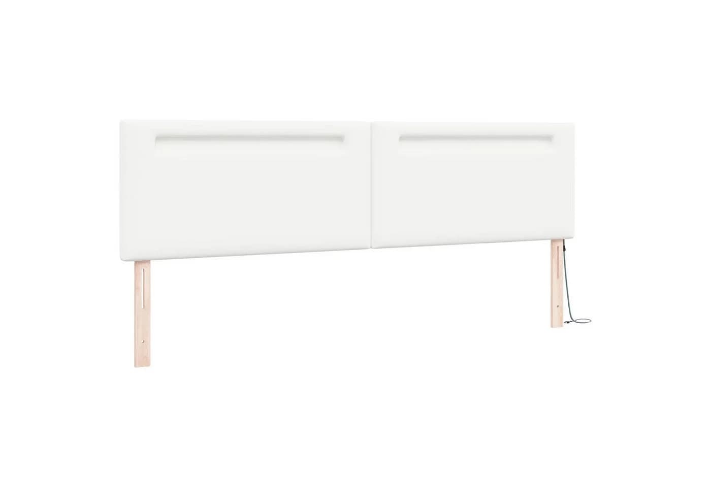 vidaXL LED Kopfteil Weiß Kunstleder höhenverstellbar - Bild 4