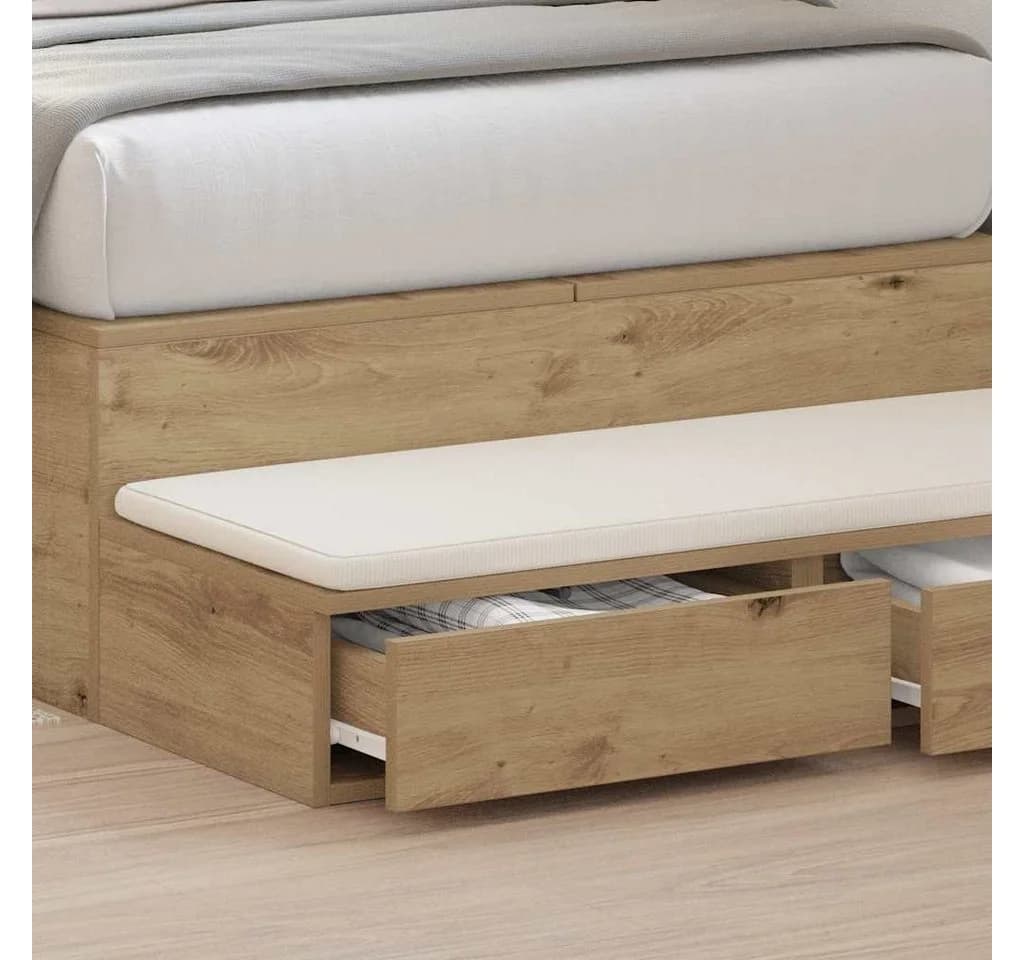 vidaXL Bett-Schubladen Artisan-Eiche Holzwerkstoff Modern - Bild 4