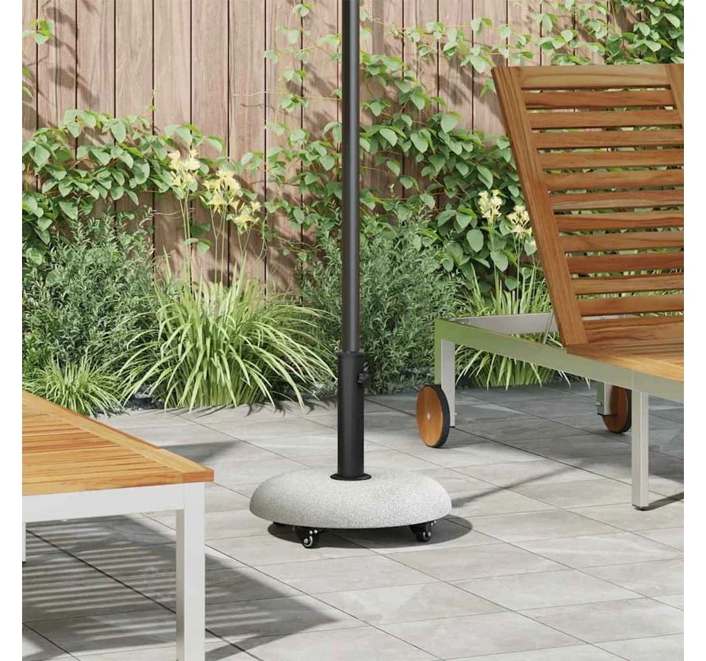 vidaXL Sonnenschirmständer 21kg Beton Hellgrau mit Rollen