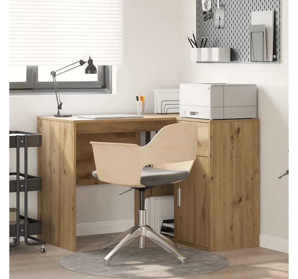 vidaXL Eckschreibtisch Artisan-Eiche mit Stauraum