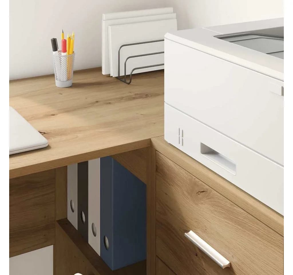 vidaXL Eckschreibtisch Artisan-Eiche mit Stauraum - Bild 4