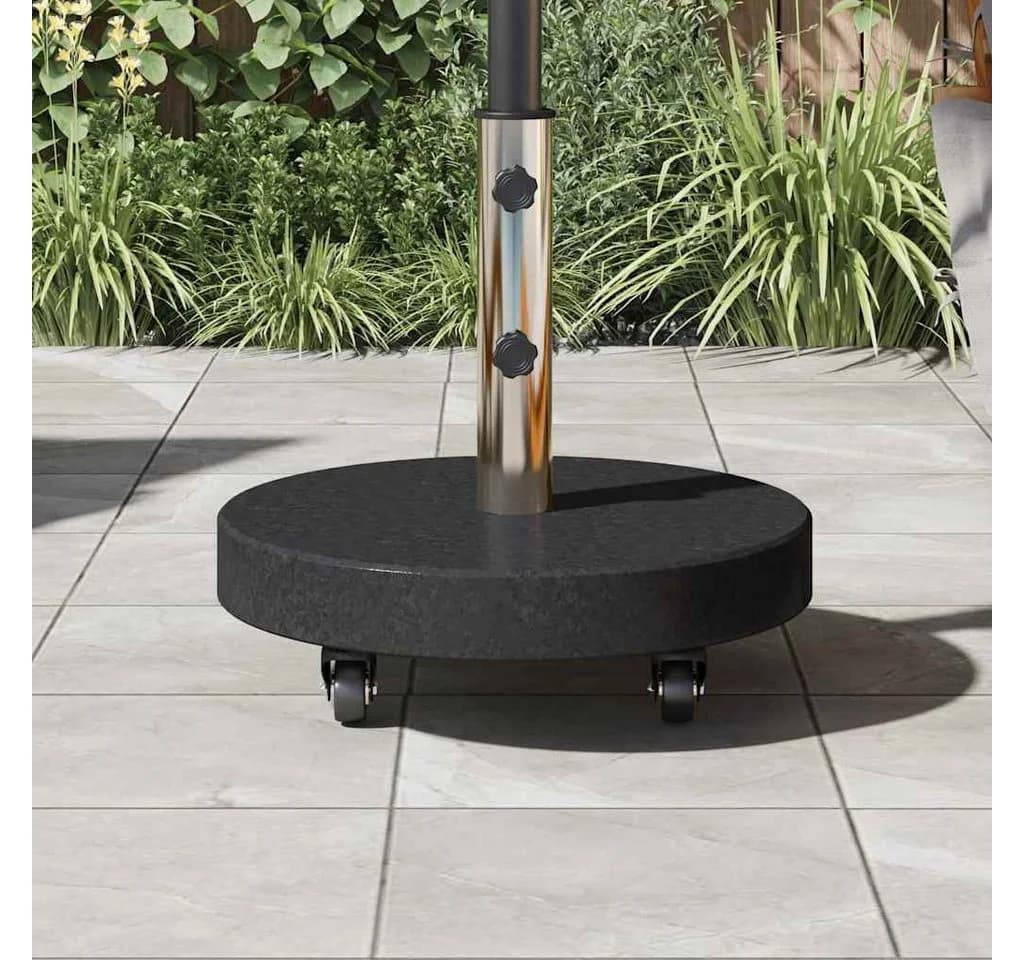 vidaXL Sonnenschirmständer 30kg Schwarz Granit Edelstahl Rollbar - Bild 4