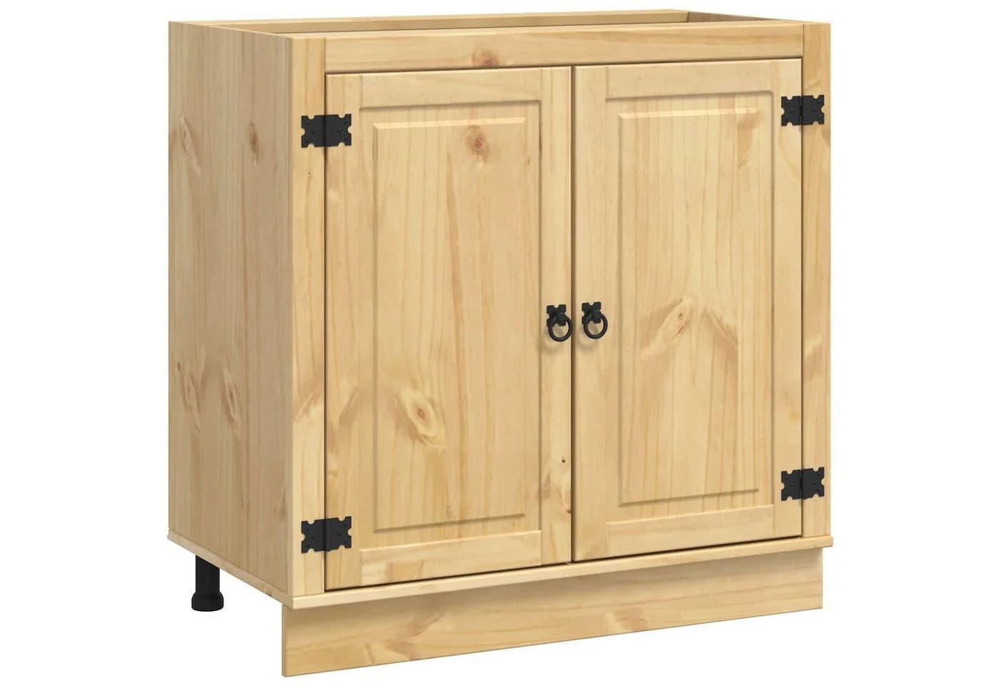 vidaXL Schrank mit Regal Honig Massives Kiefernholz
