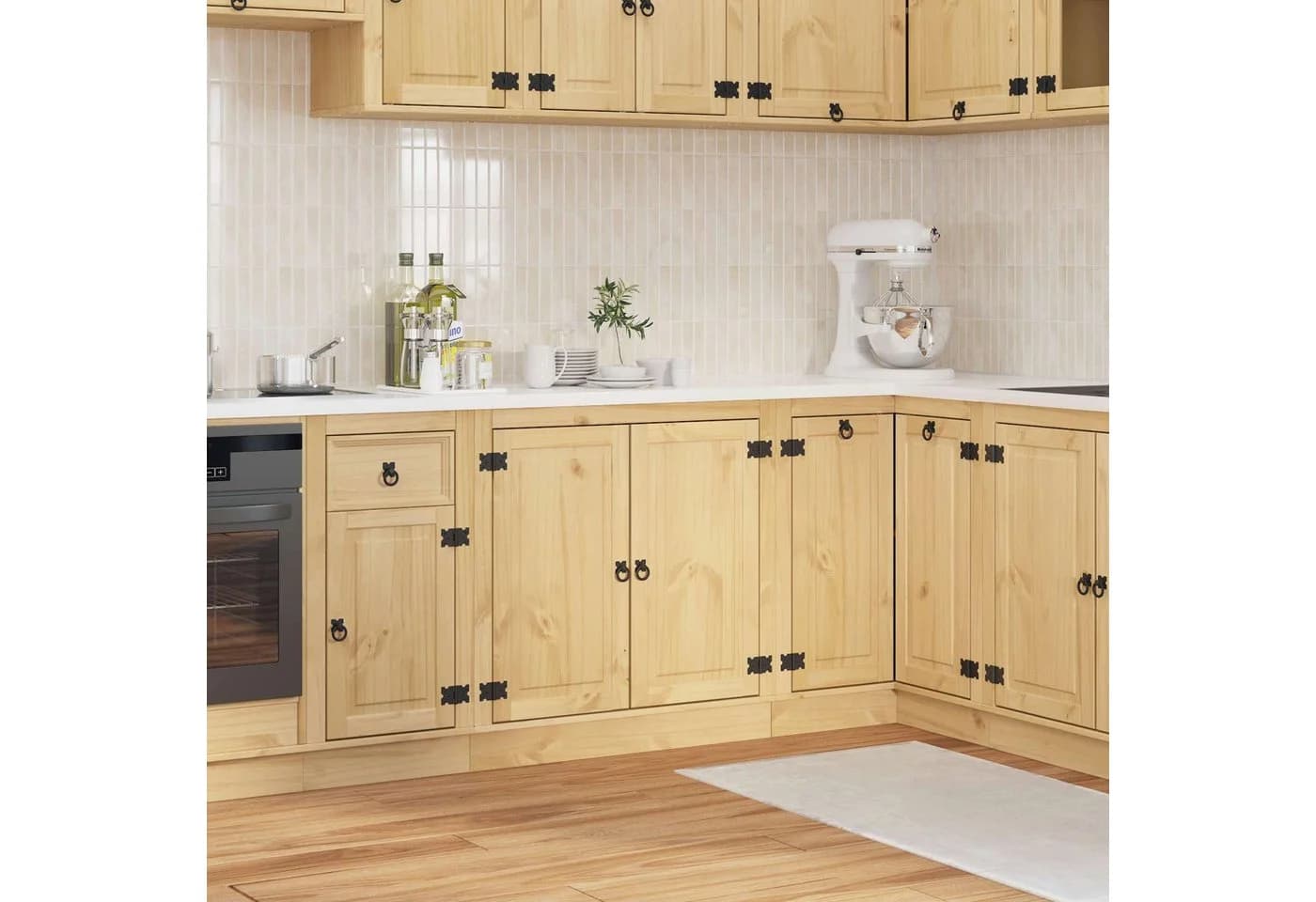 vidaXL Schrank mit Regal Honig Massives Kiefernholz - Bild 2