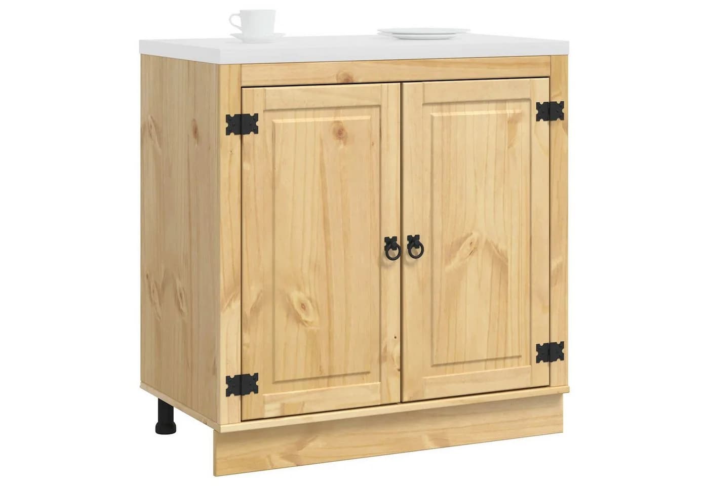 vidaXL Schrank mit Regal Honig Massives Kiefernholz - Bild 3