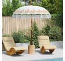 vidaXL Balinesischer Sonnenschirm Creme Holz Bambus Bild 1