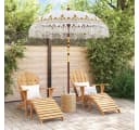 vidaXL Balinesischer Sonnenschirm Creme Holz Bambus Bild 3