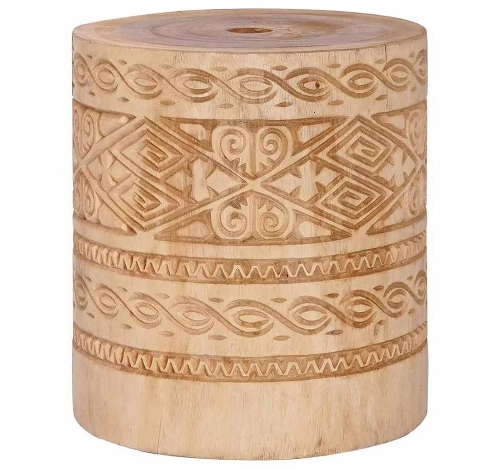 vidaXL Sonnenschirmständer aus massivem Holz, zylindrisch, beige - Bild 2