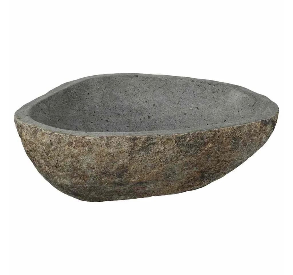 vidaXL Flusssteinwaschbecken Hellgrau 52x40x15cm - Bild 4