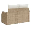 vidaXL Gartensofa Beige Poly-Rattan mit Kissen Bild 2