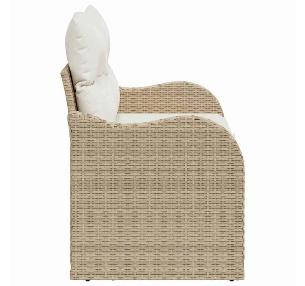 vidaXL Gartensofa Beige Poly-Rattan mit Kissen - Bild 5