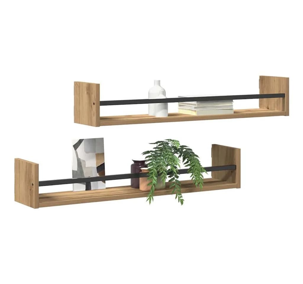 vidaXL Wandregal 2-tlg. Artisan-Eiche Modern Industrial - Bild 3