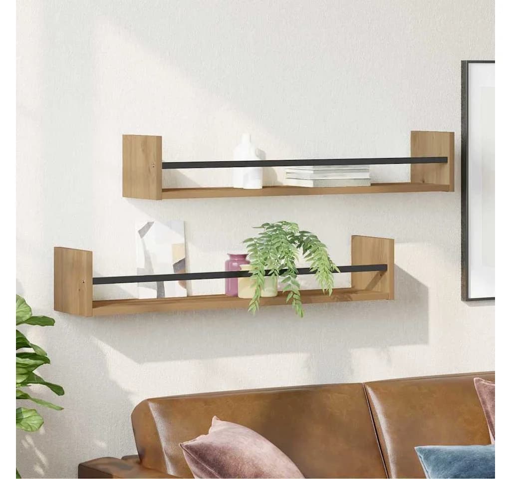 vidaXL Wandregal 2-tlg. Artisan-Eiche Modern Industrial - Bild 4